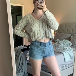 A cream super soft cashmere sweater